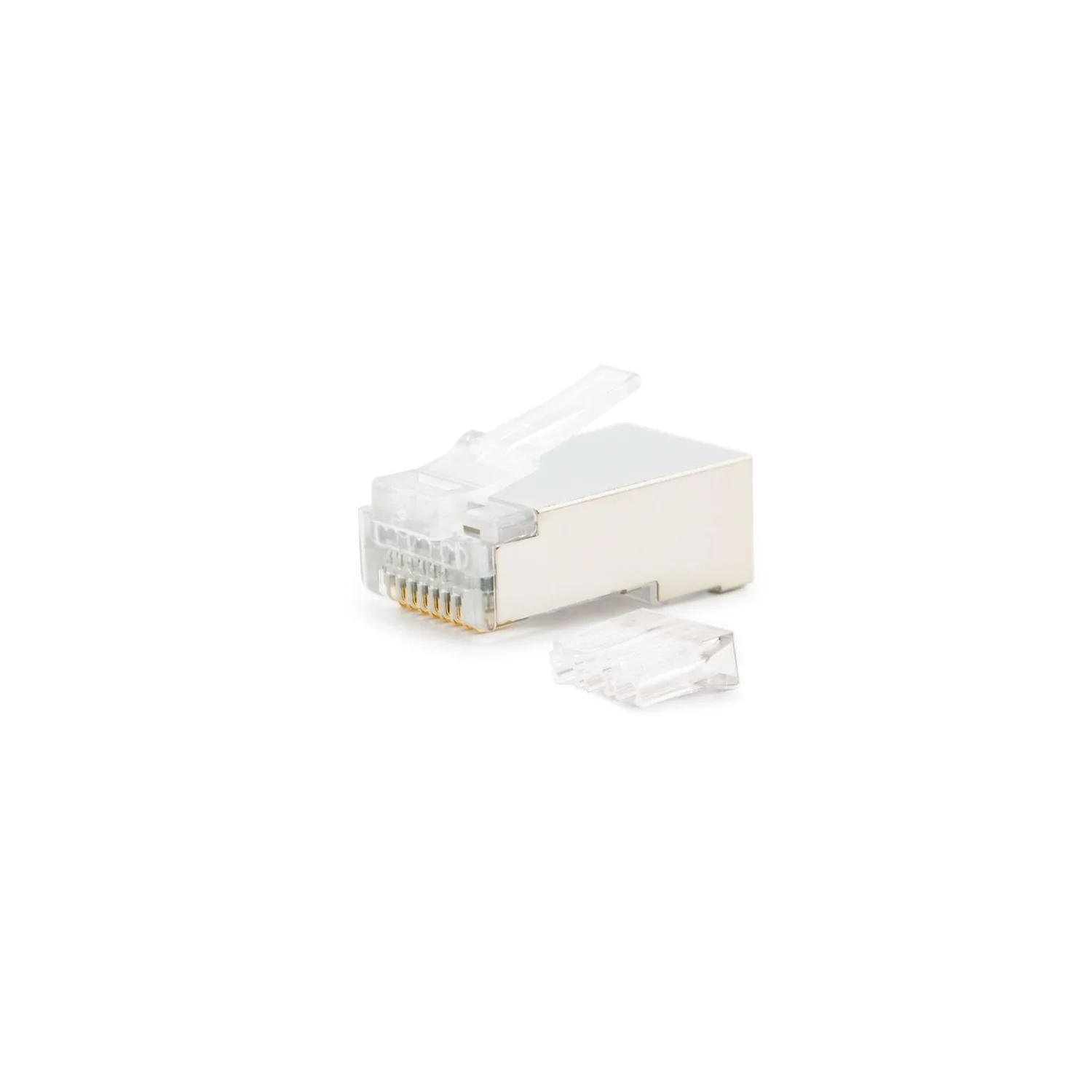 conector rj45 8 hilos ftp cat. 6, paquete de 10 unidades, ideal para redes de datos de velocidad y conexiones confiables.