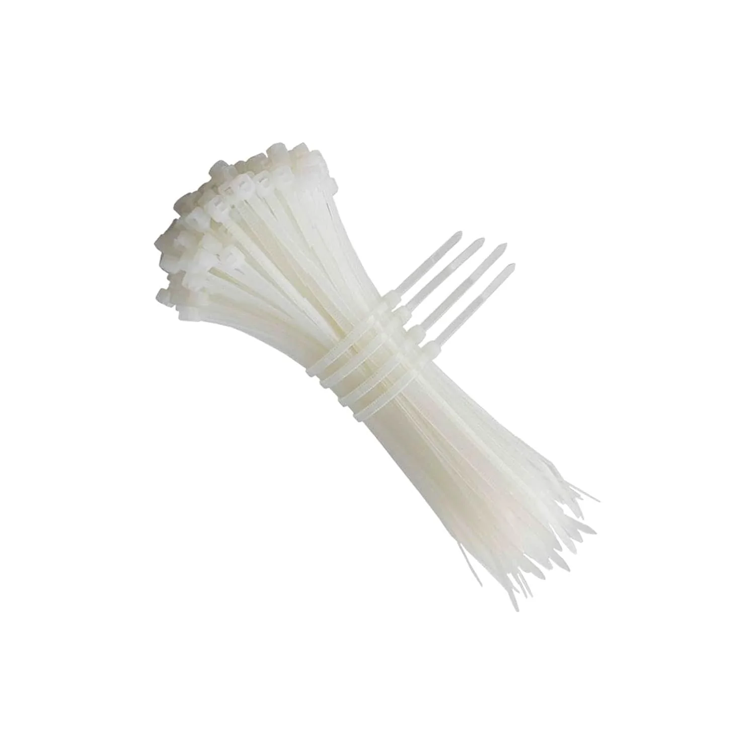 bridas de poliamida (40 uds) 3.6 x 200 mm, color blanco, para sujeción y organización de cables y objetos en proyectos de bricolaje y electricidad.