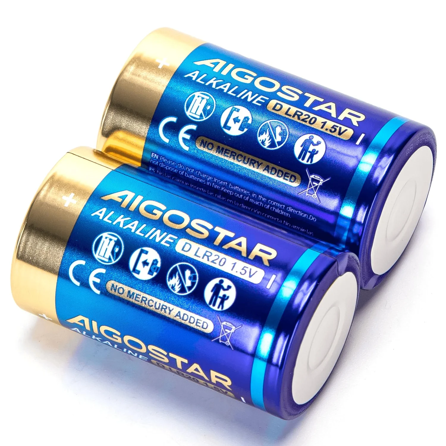 pila alcalina LR20 (D) 1,5 V – Paquete de 2 unidades. Proporciona energía confiable para dispositivos electrónicos.